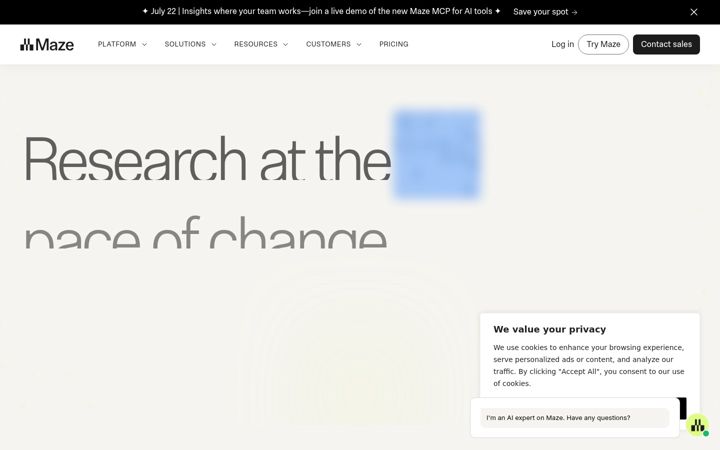Screenshot του maze.co