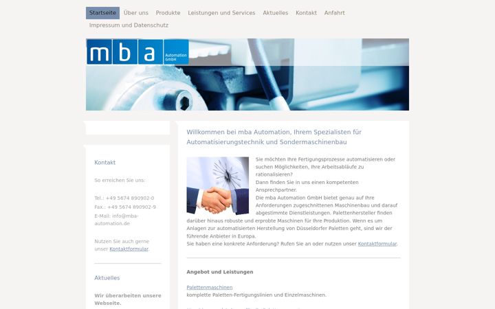 Screenshot of mba-automation.de