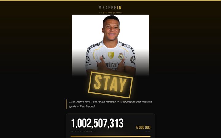 Screenshot of mbappein.com