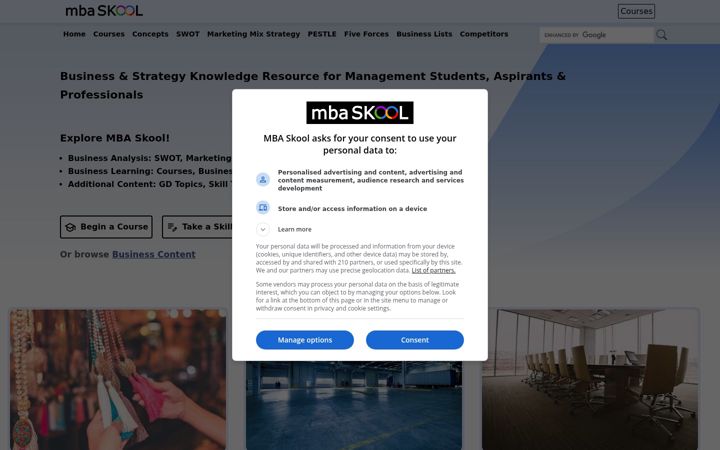Screenshot of mbaskool.com