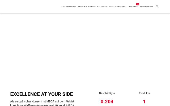Screenshot van mbda-deutschland.de