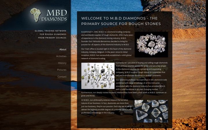 Screenshot of mbddiamonds.com
