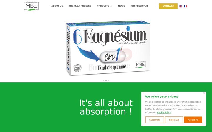 Screenshot of mbe-nutri.com
