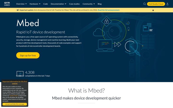 Screenshot of mbed.com