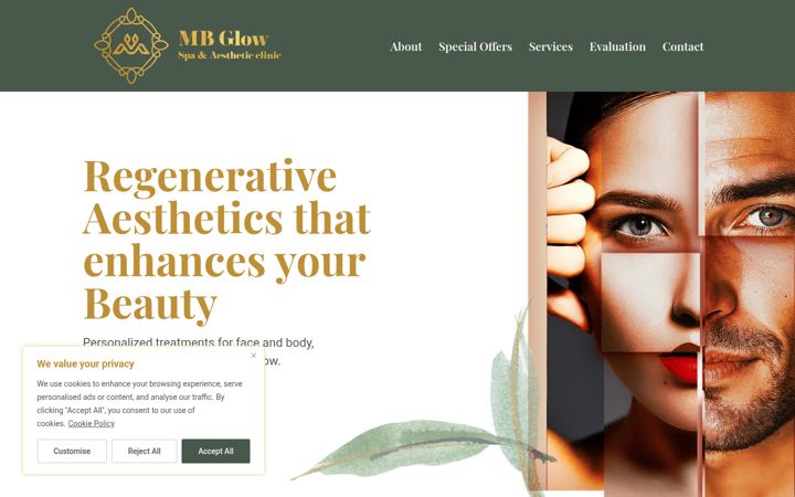 Screenshot of mbglowclinic.com