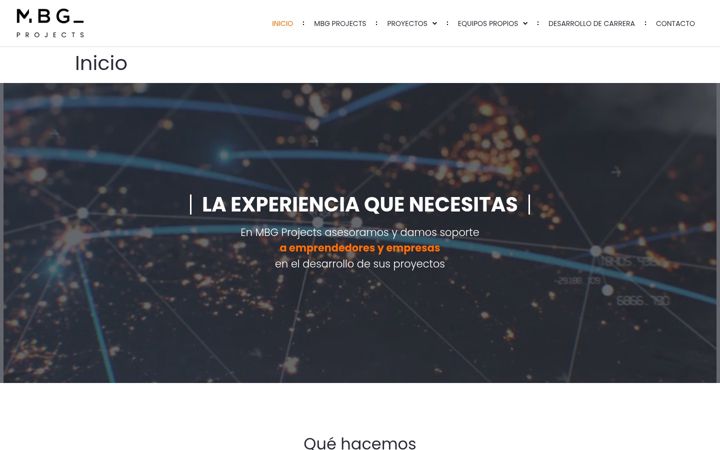 Screenshot ta' mbgprojects.com