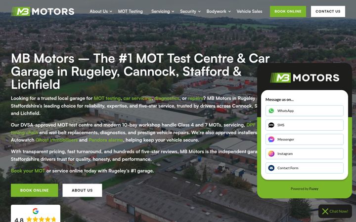 Screenshot of mbmotors.com