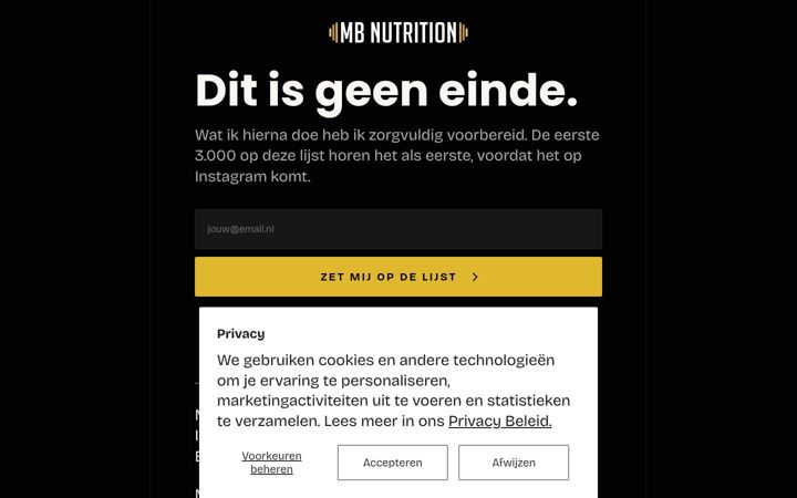 Screenshot of mbnutrition.com