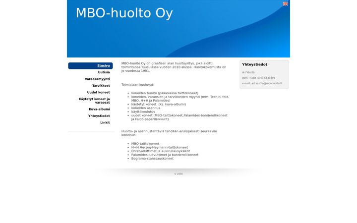 Screenshot of mbo-huolto.com