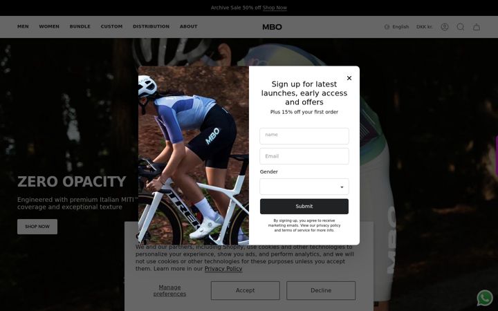 Screenshot of mbocycling.com