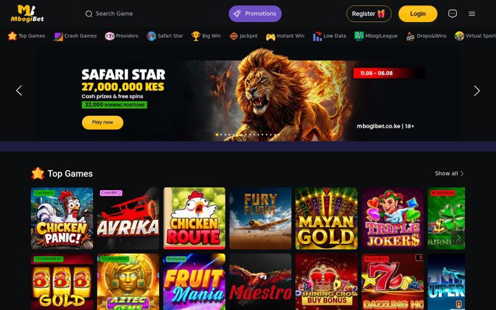Screenshot di mbogibet.co.ke