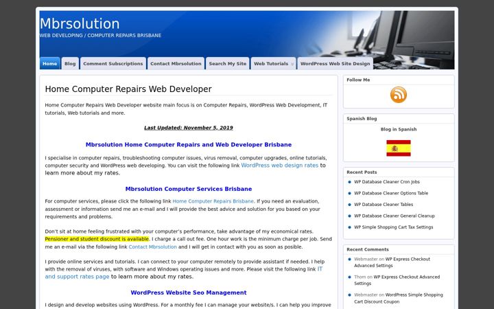 Screenshot of mbrsolution.com