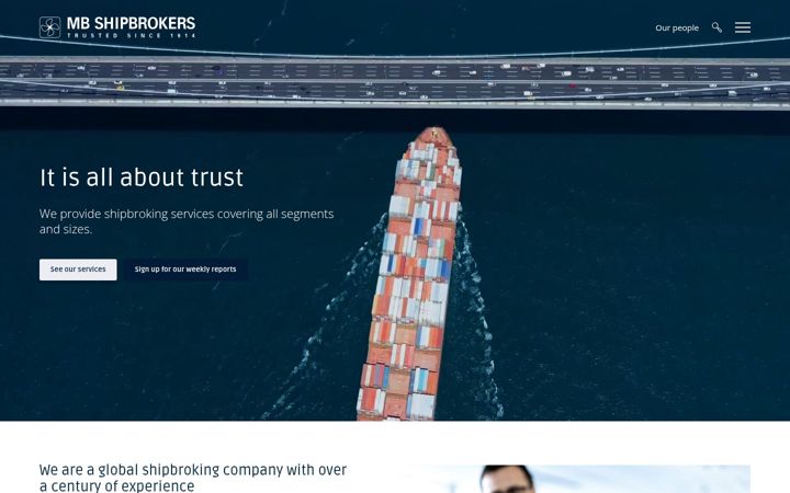 Screenshot of mbshipbrokers.com