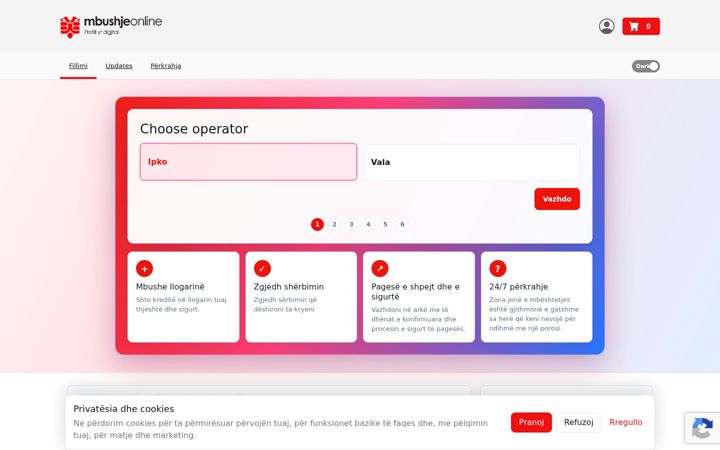 Screenshot of mbushjeonline.com