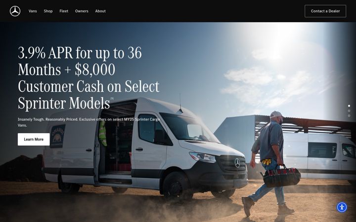 Skärmbild av mbvans.com