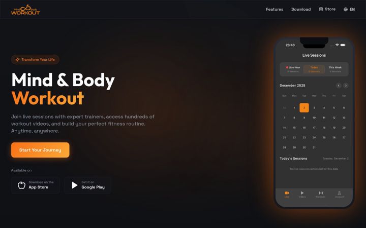 Screenshot of mbworkout.com