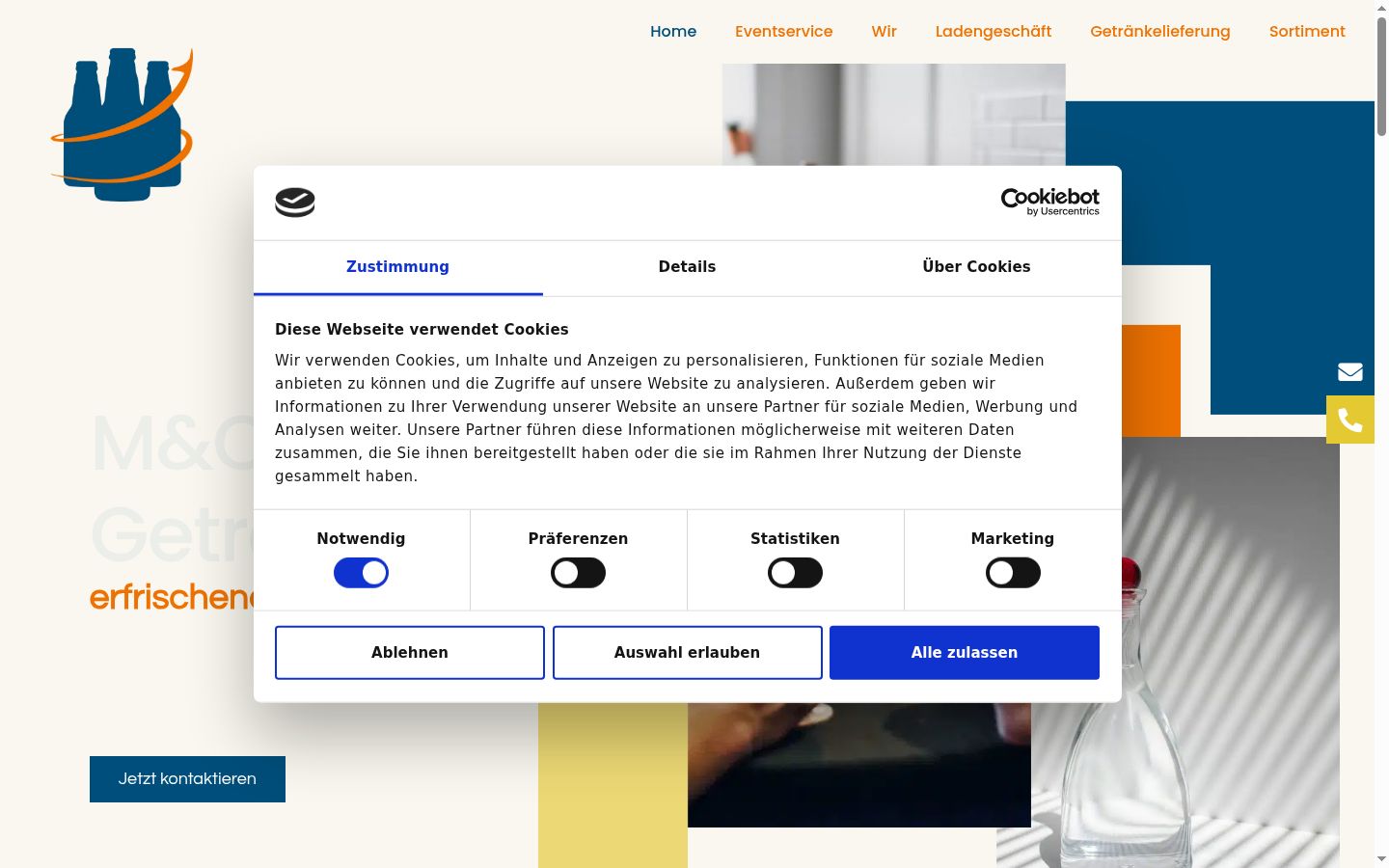 Snímka obrazovky banera súhlasu zobrazeného pred akoukoľvek interakciou