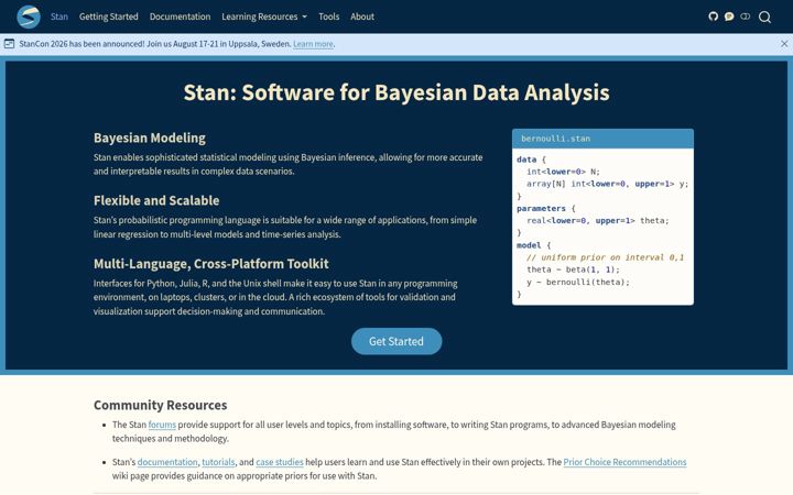 Screenshot of mc-stan.org