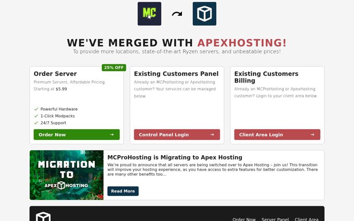 Screenshot of mc.gg