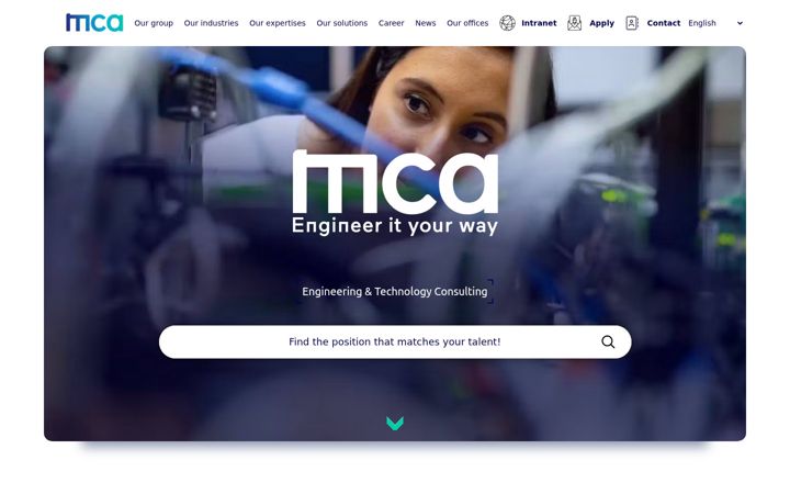 Screenshot of mca-groupe.com