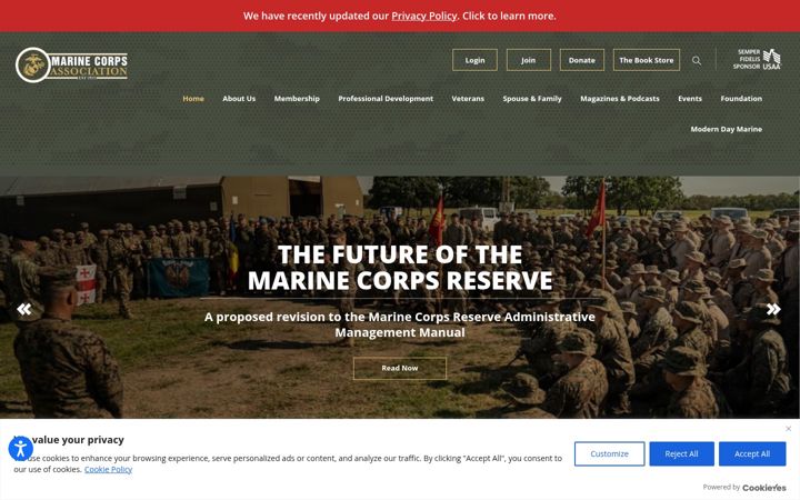 Screenshot of mca-marines.org