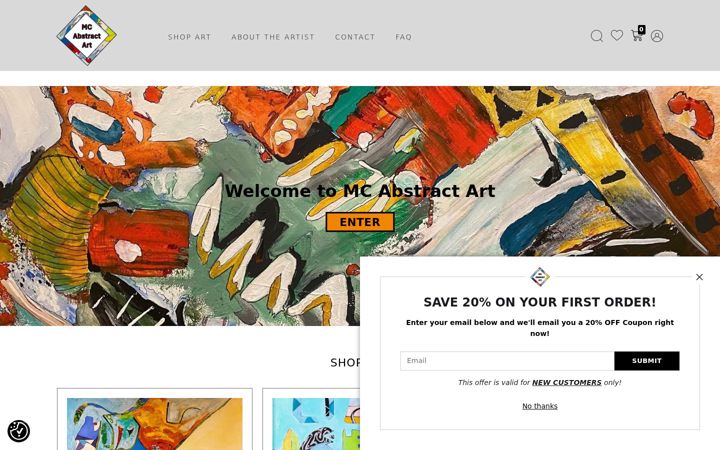 Screenshot of mcabstractart.com