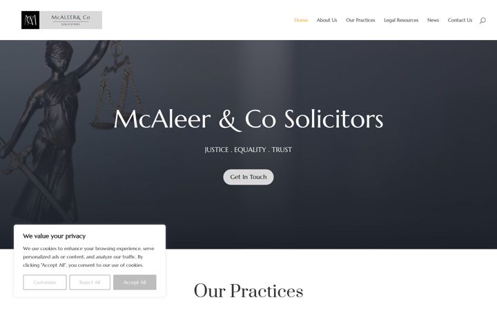 Screenshot of mcaleerandco.com