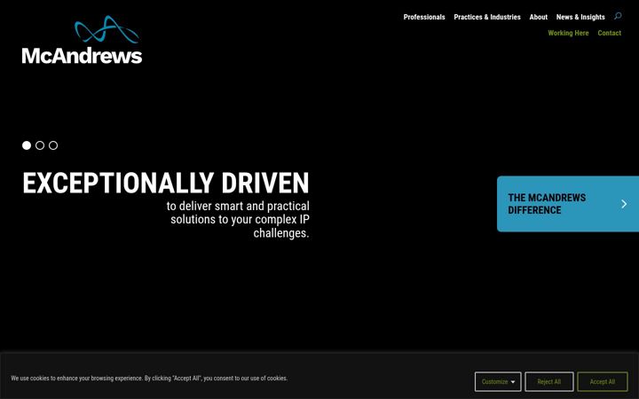 Screenshot of mcandrews-ip.com