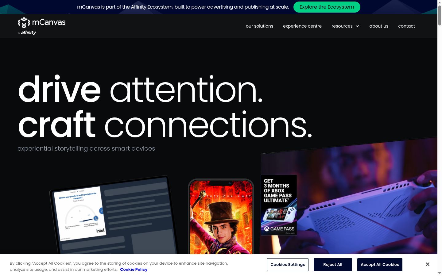 Screenshot del banner di consenso mostrato prima di qualsiasi interazione