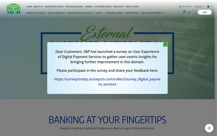 Screenshot of mcb.com.pk