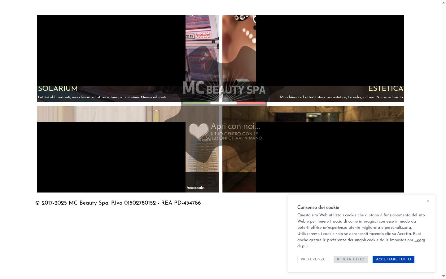 Screenshot del banner di consenso mostrato prima di qualsiasi interazione