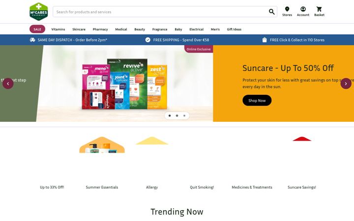 Screenshot of mccabespharmacy.com