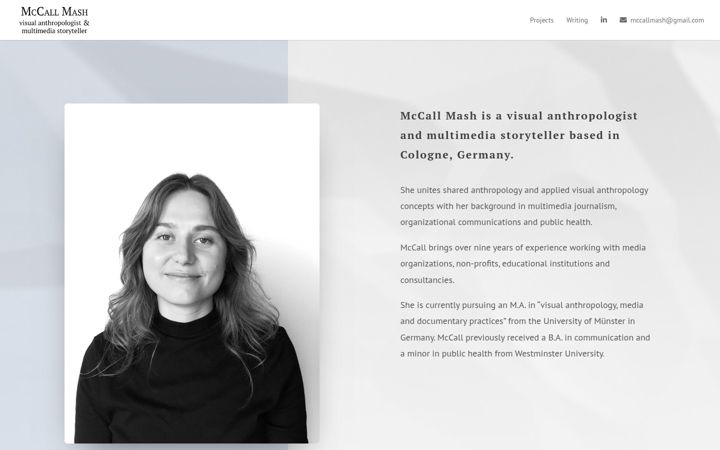 Screenshot of mccallmash.com