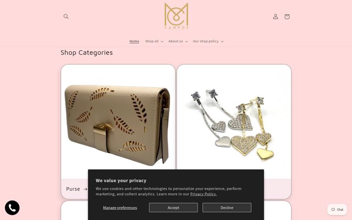 Screenshot of mccamposboutique.com