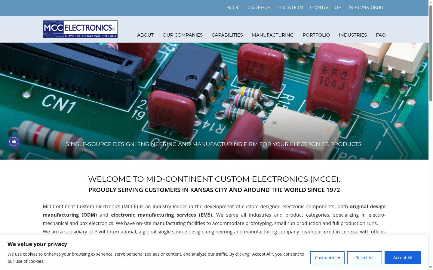 Screenshot of the consent banner shown before any interaction