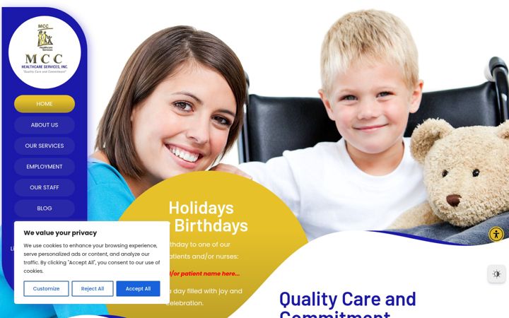 Screenshot of mcchealthcareservices.com