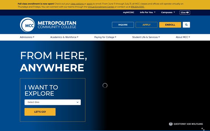 Screenshot of mcckc.edu