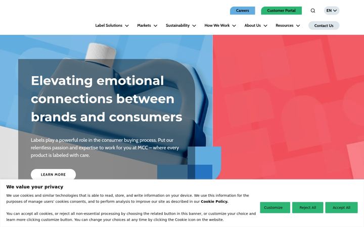 Screenshot of mcclabel.com