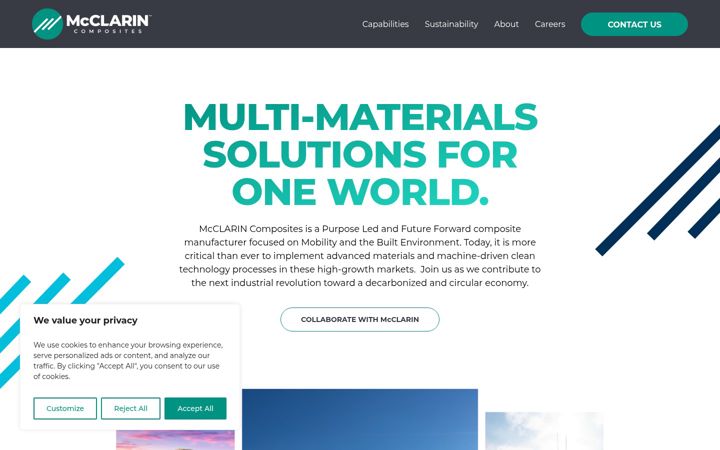 Screenshot of mcclarincomposites.com
