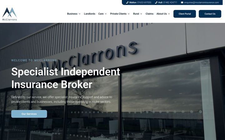 Képernyőkép: mcclarroninsurance.com