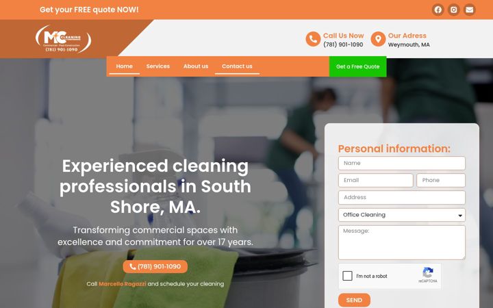 Screenshot of mccleaningma.com