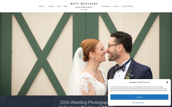 Screenshot of mccloskyphotography.com