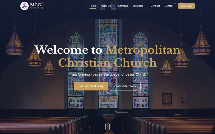 Screenshot of mccministries.com