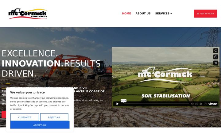 Screenshot of mccormickcontracts.com
