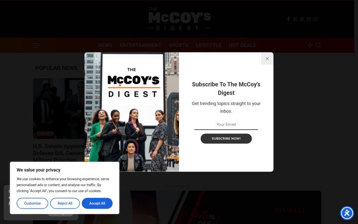 Screenshot of mccoysdigest.com