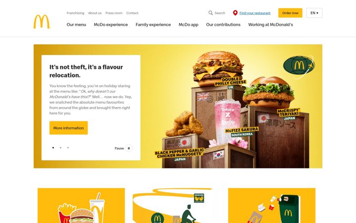 Screenshot of mcdonalds.be