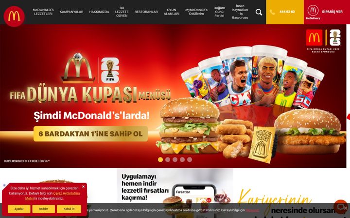 Screenshot of mcdonalds.com.tr