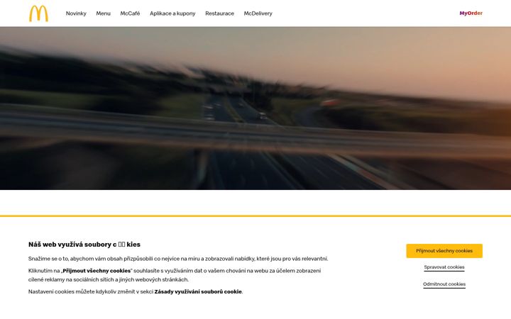Screenshot of mcdonalds.cz