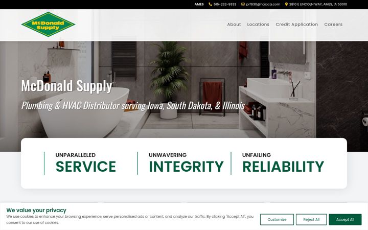 Screenshot of mcdonaldsupply.com