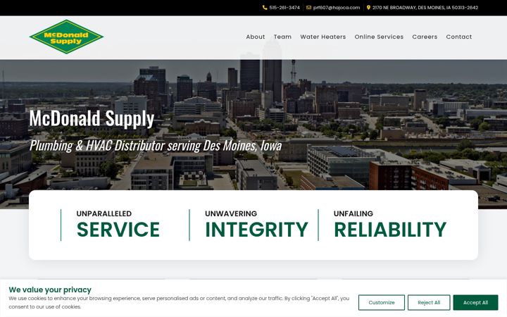 Screenshot of mcdonaldsupplydesmoines.com